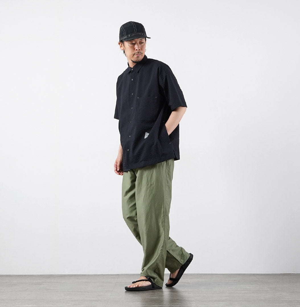 Y vagabundo / seca suave seersucker camisa de manga corta
