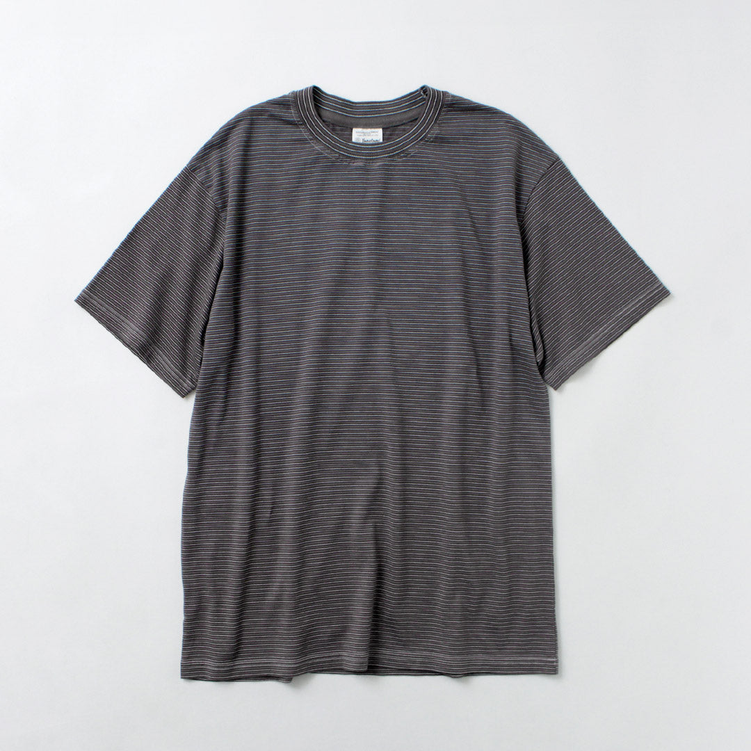 YONETOMI NEW BASIC / 成衣染色条纹T恤