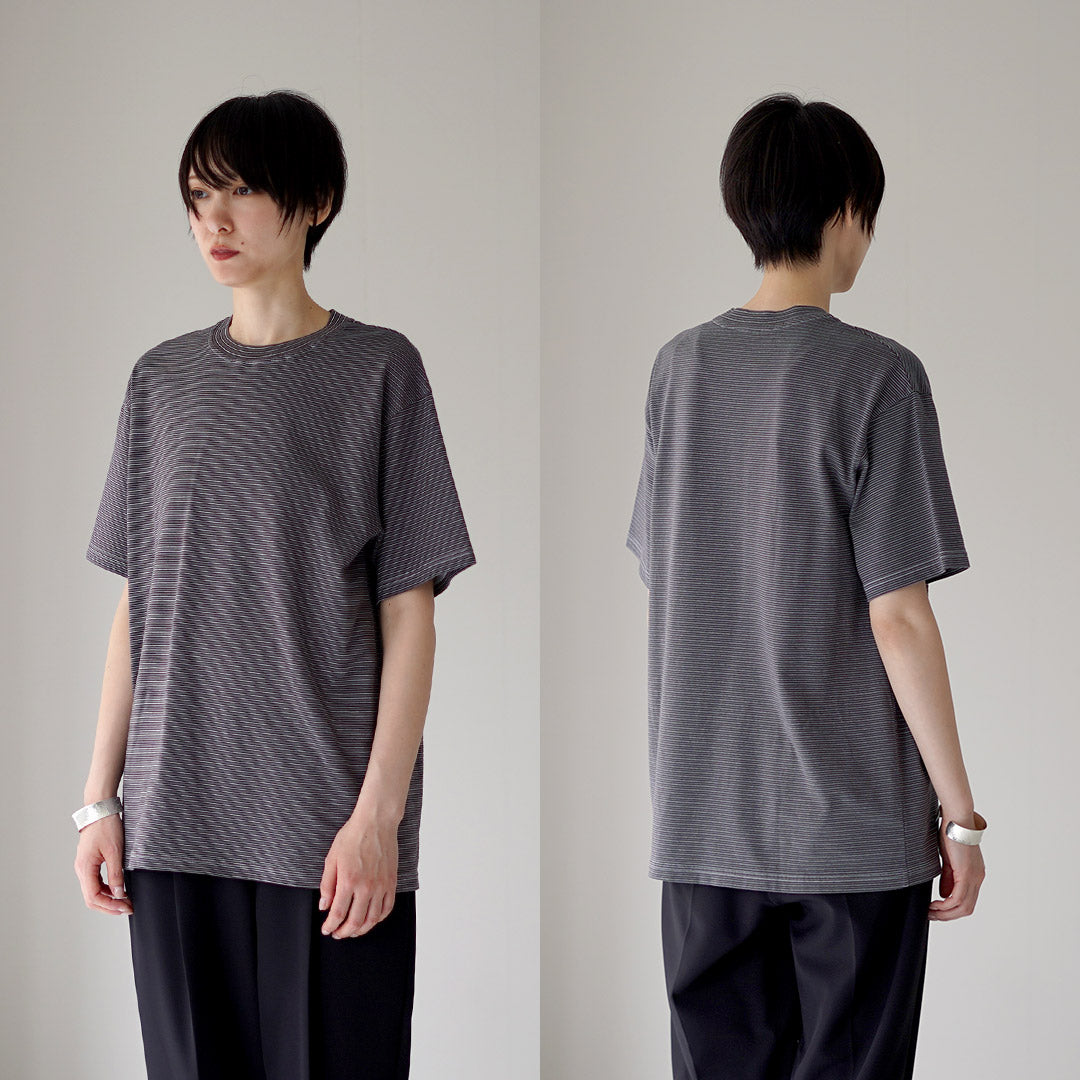 YONETOMI NEW BASIC / 成衣染色条纹T恤