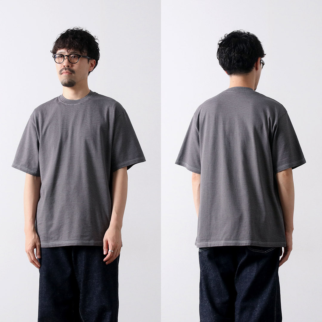 YONETOMI NEW BASIC / 成衣染色条纹T恤