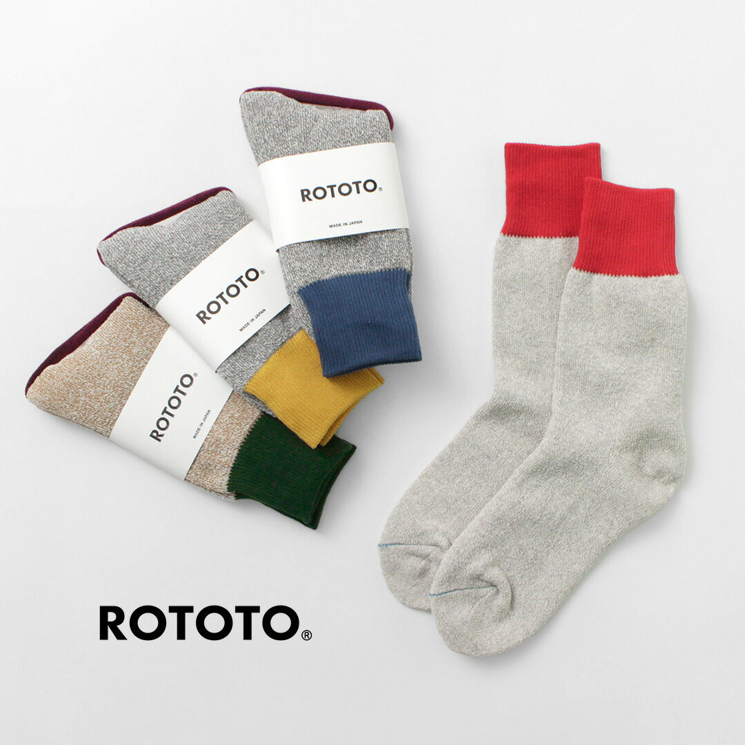 ROTOTO / R1515 Silk and Cotton Double Face Crew Socks