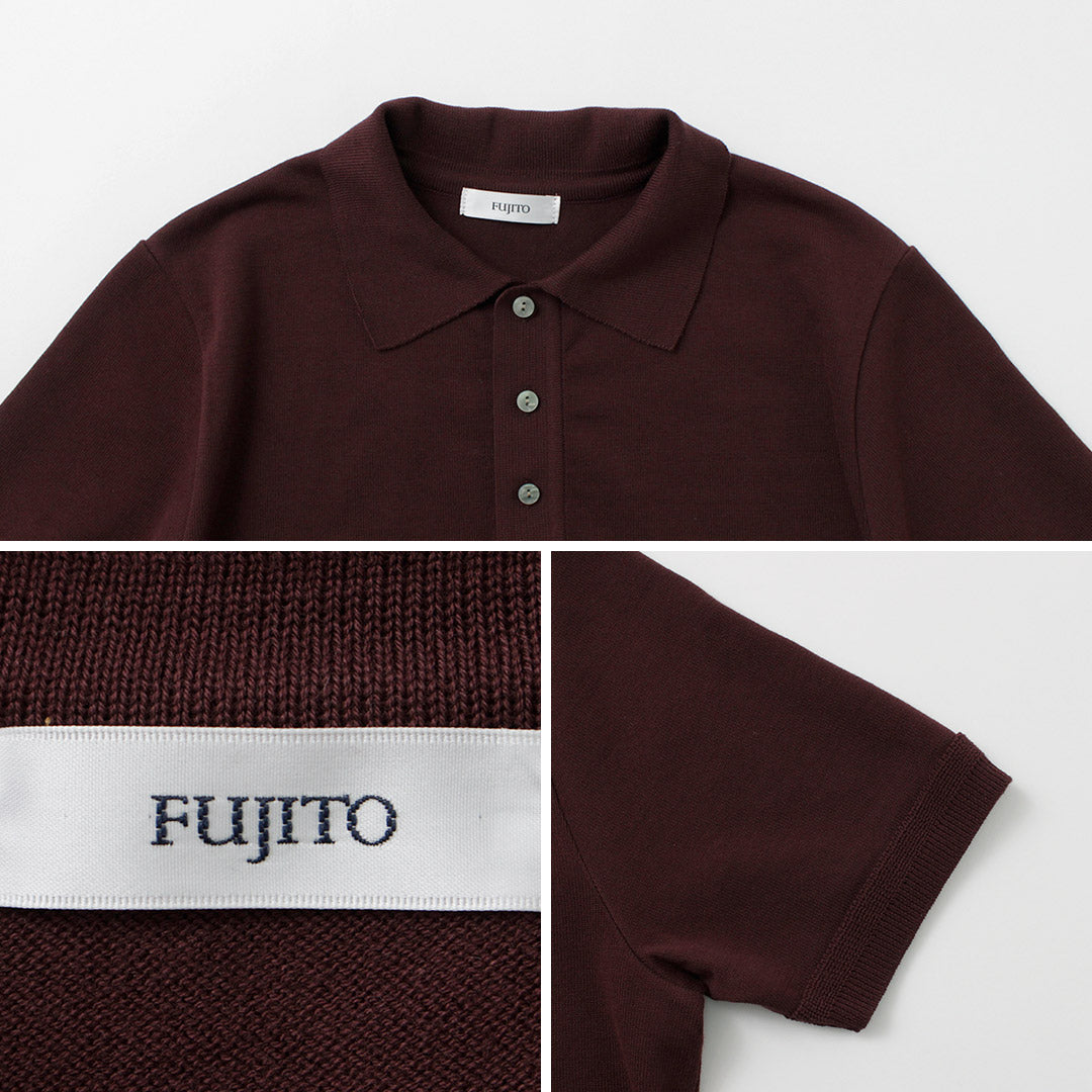 FUJITO / 니트 폴로이지 솔리드 컬러