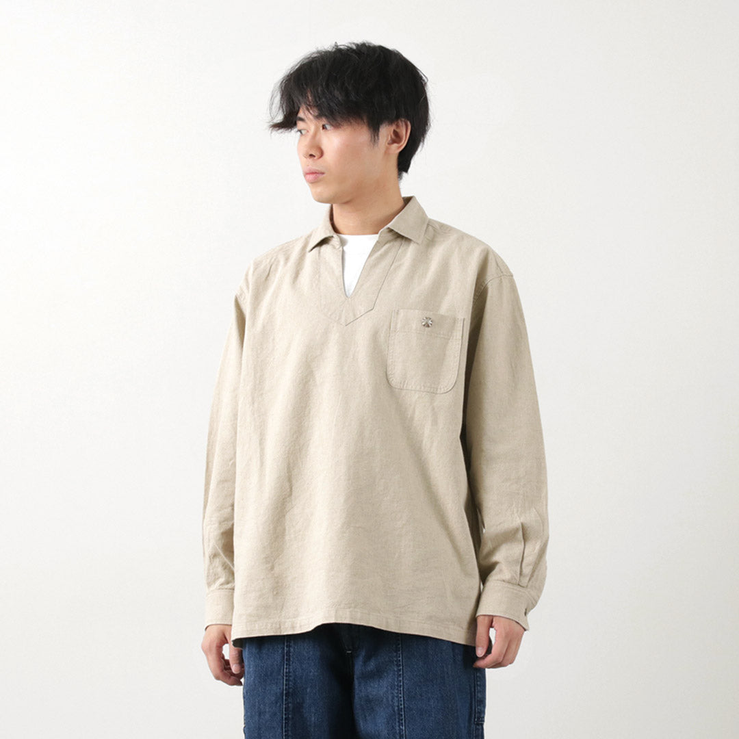 BARNS / 棉麻船長鈕扣作品康喬襯衫