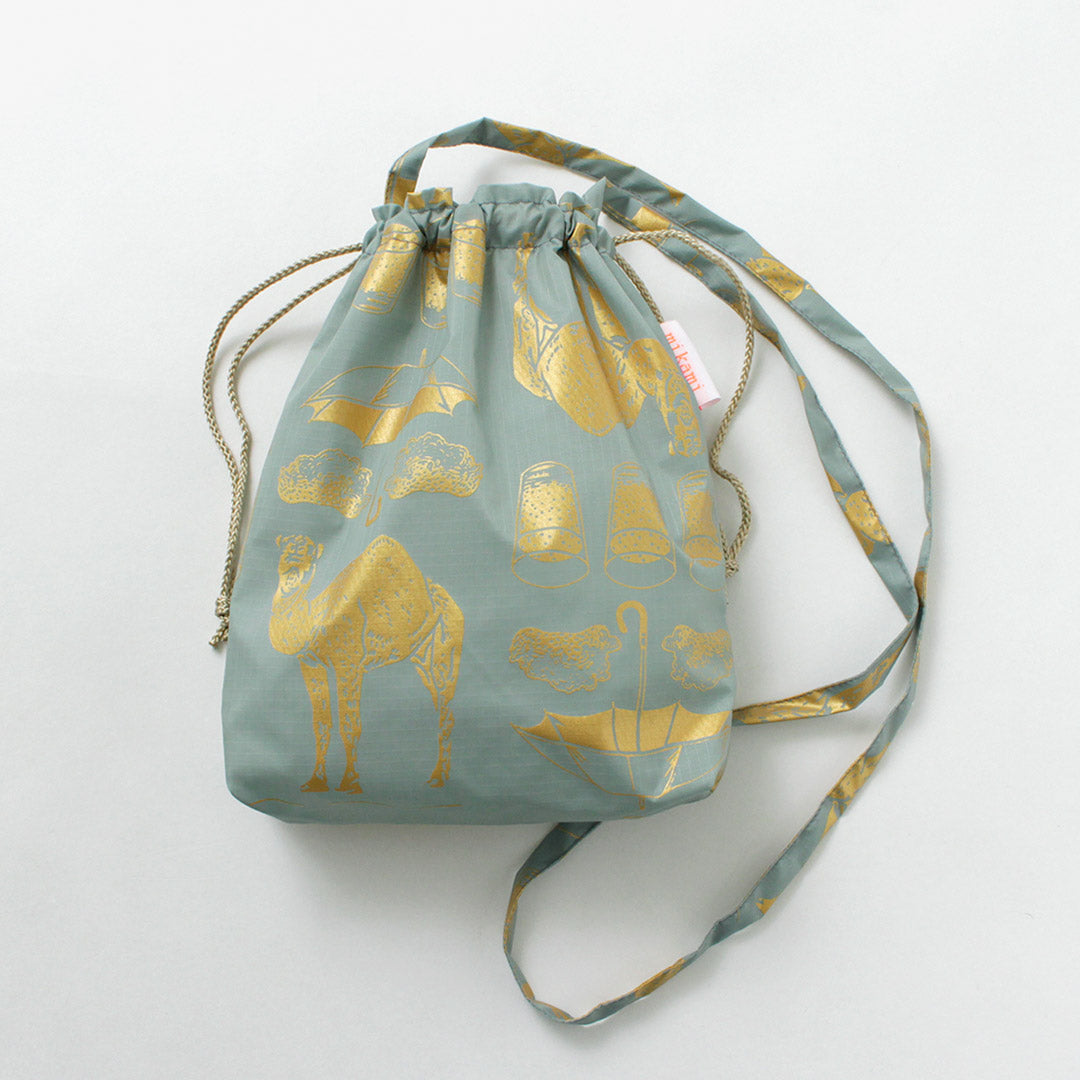 MIKAMI / Printed Nylon Drawstring Bag