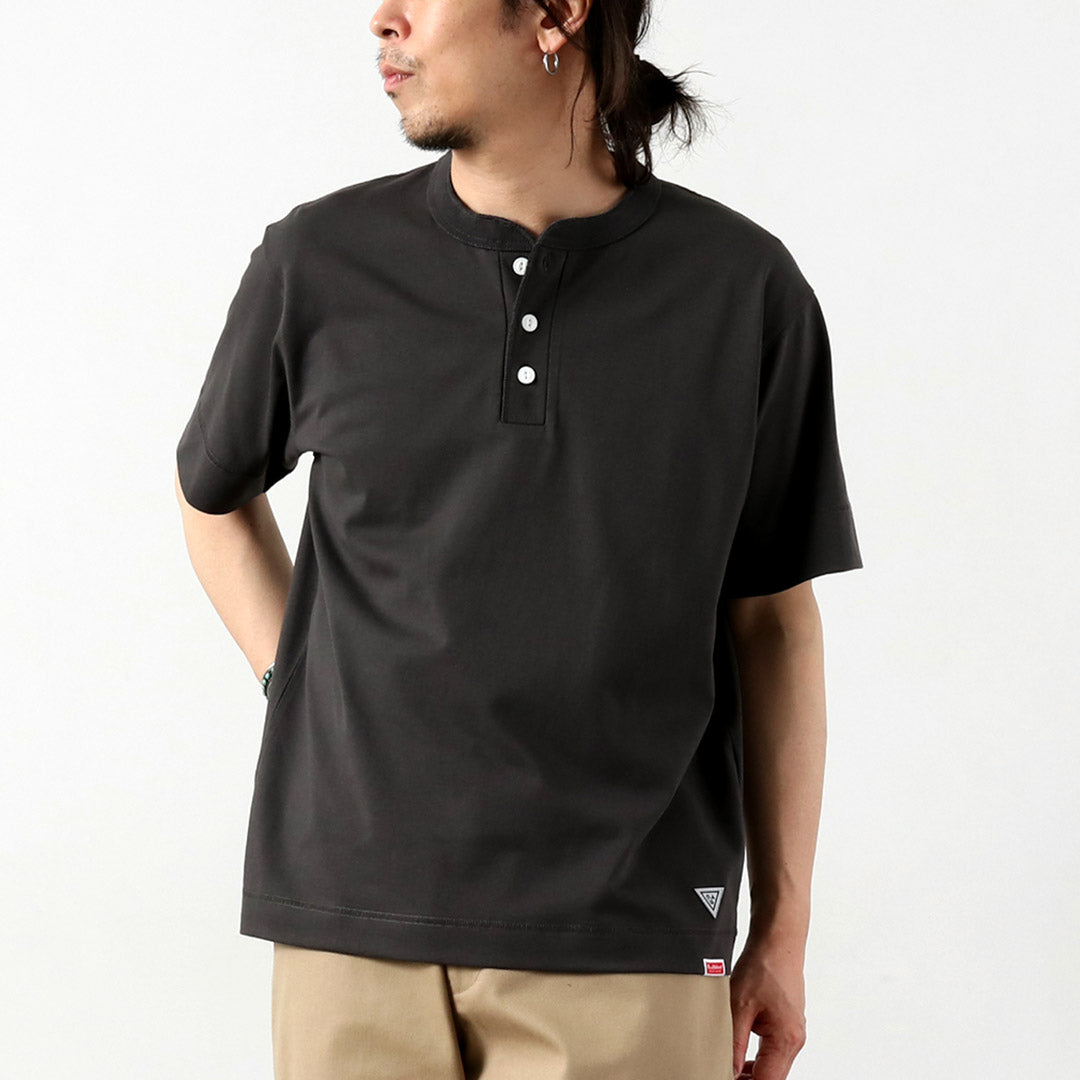 HEALTHKNIT / RAG Collaboration Open-End Dry Jersey Henley Neck T-shirt
