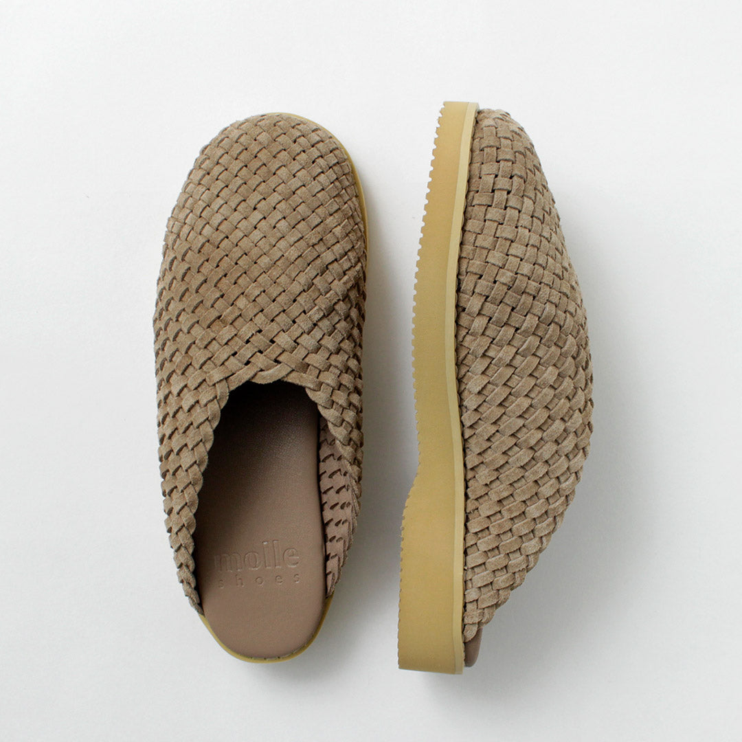 MOLLE SHOES / Woven Leather Clog Sandals