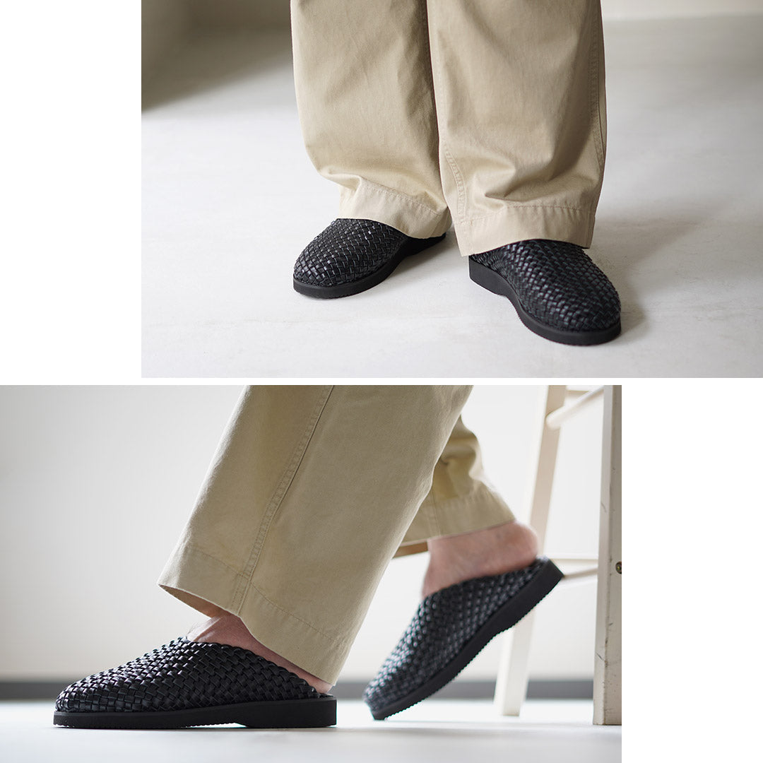 MOLLE SHOES / Woven Leather Clog Sandals