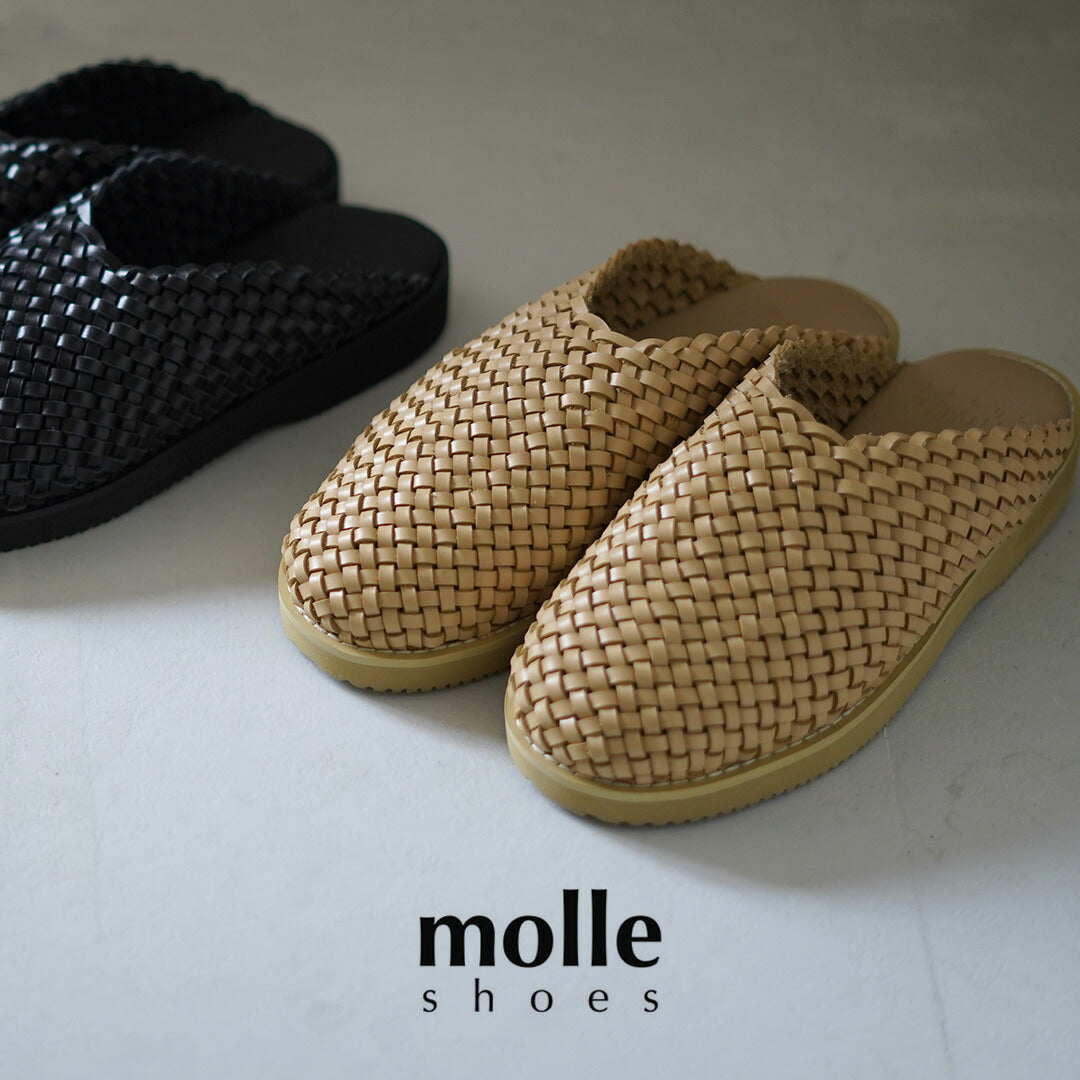 MOLLE SHOES / Woven Leather Clog Sandals