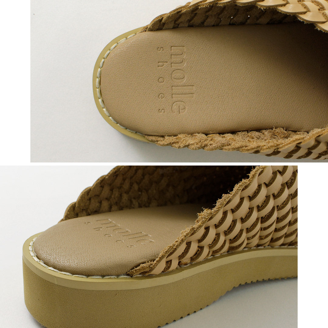MOLLE SHOES / Woven Leather Clog Sandals