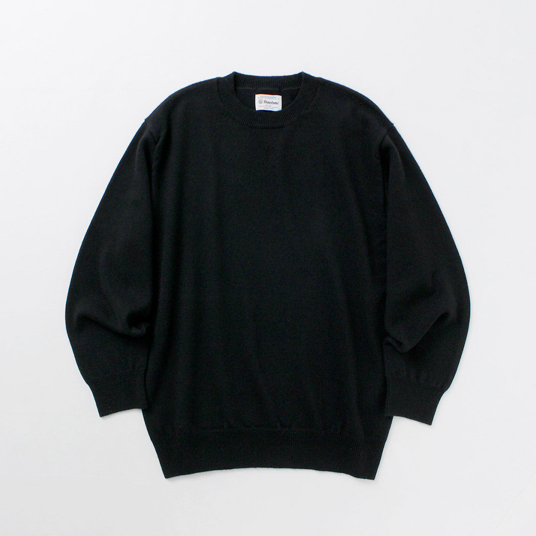 YONETOMI NEW BASIC / Jersey rígido de punto de cachemira teñido en prenda