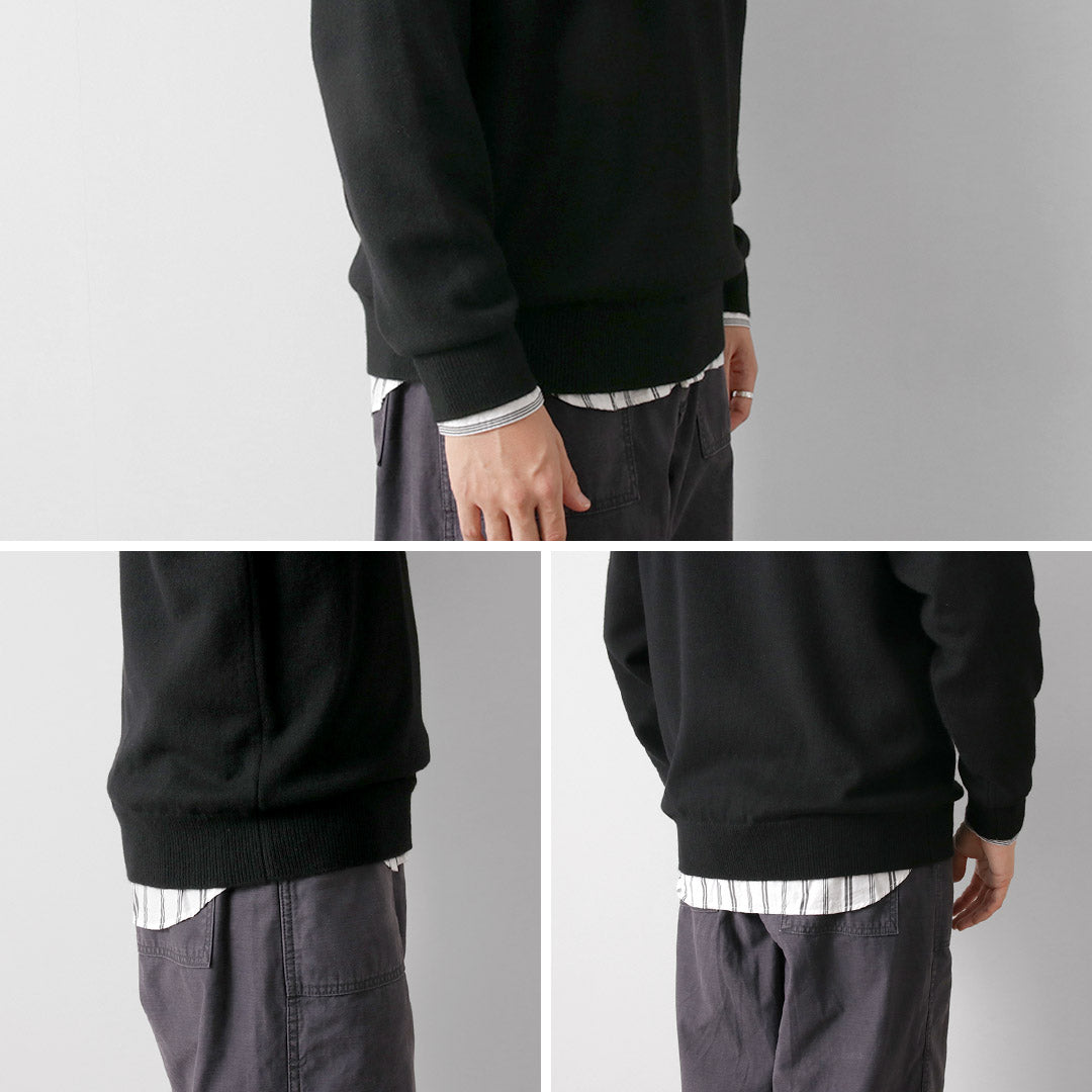 YONETOMI NEW BASIC / Jersey rígido de punto de cachemira teñido en prenda