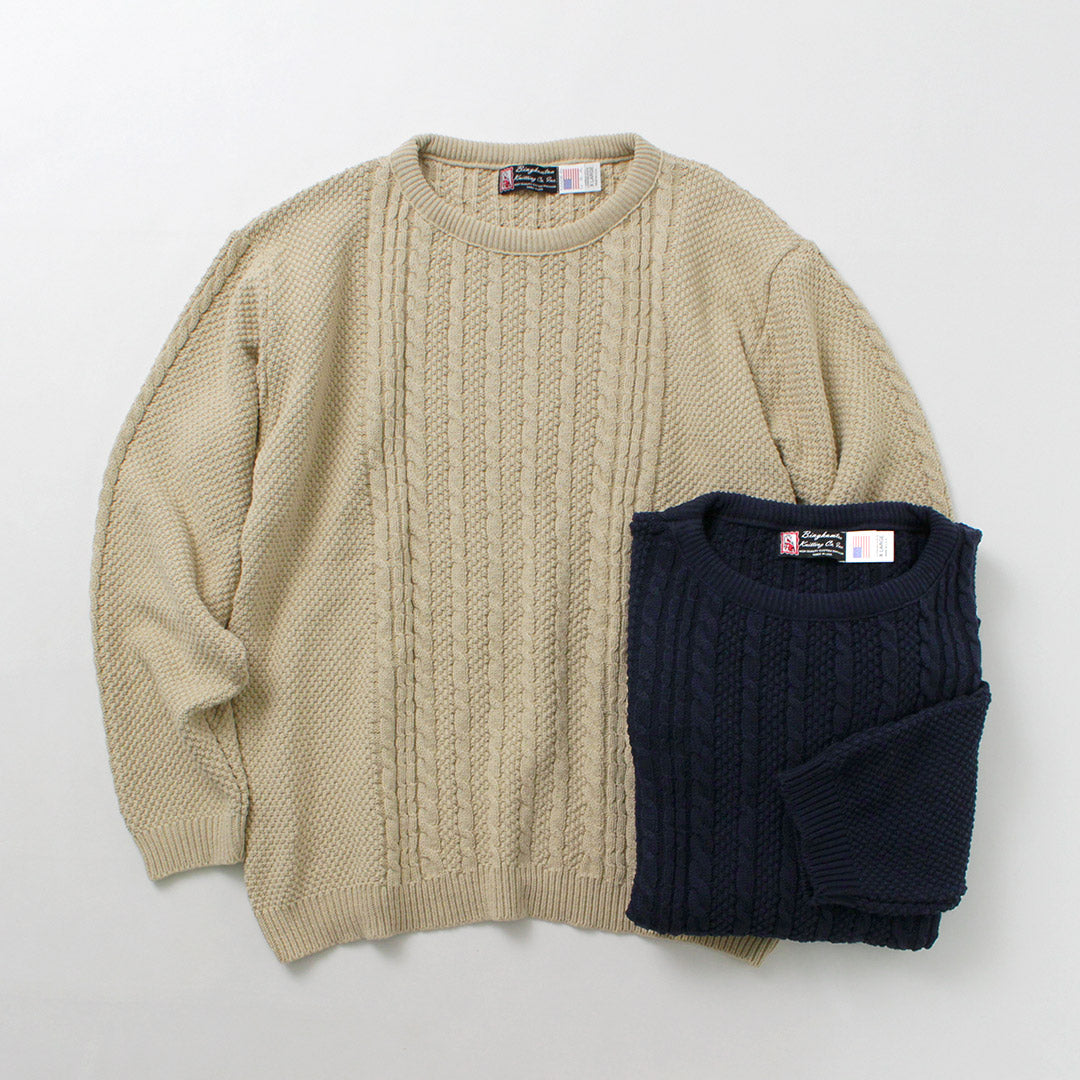BINGHAMTON KNITTING COMPANY / Pull pêcheur en coton tricoté