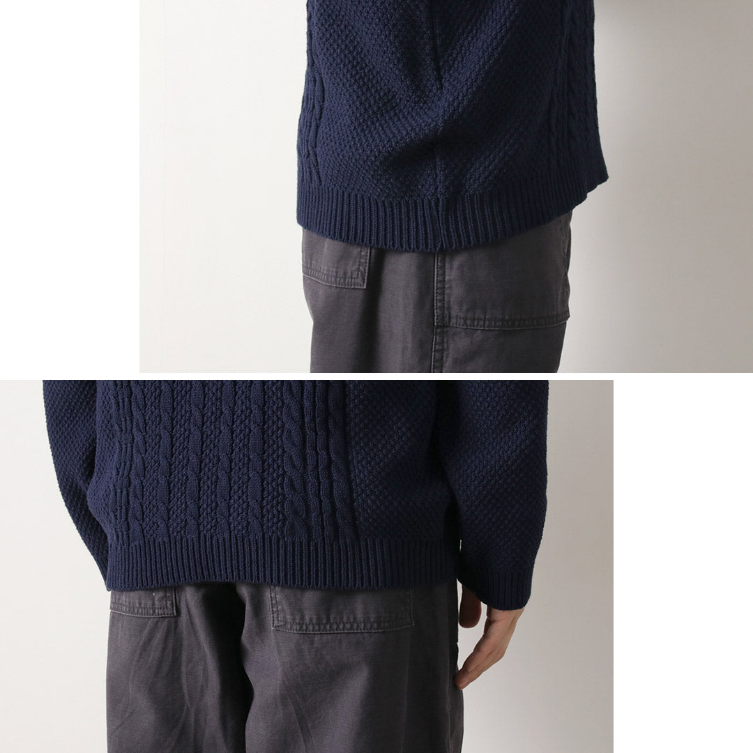 BINGHAMTON KNITTING COMPANY / Pull pêcheur en coton tricoté