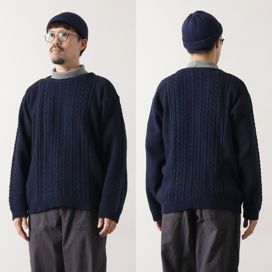 BINGHAMTON KNITTING COMPANY / Pull pêcheur en coton tricoté