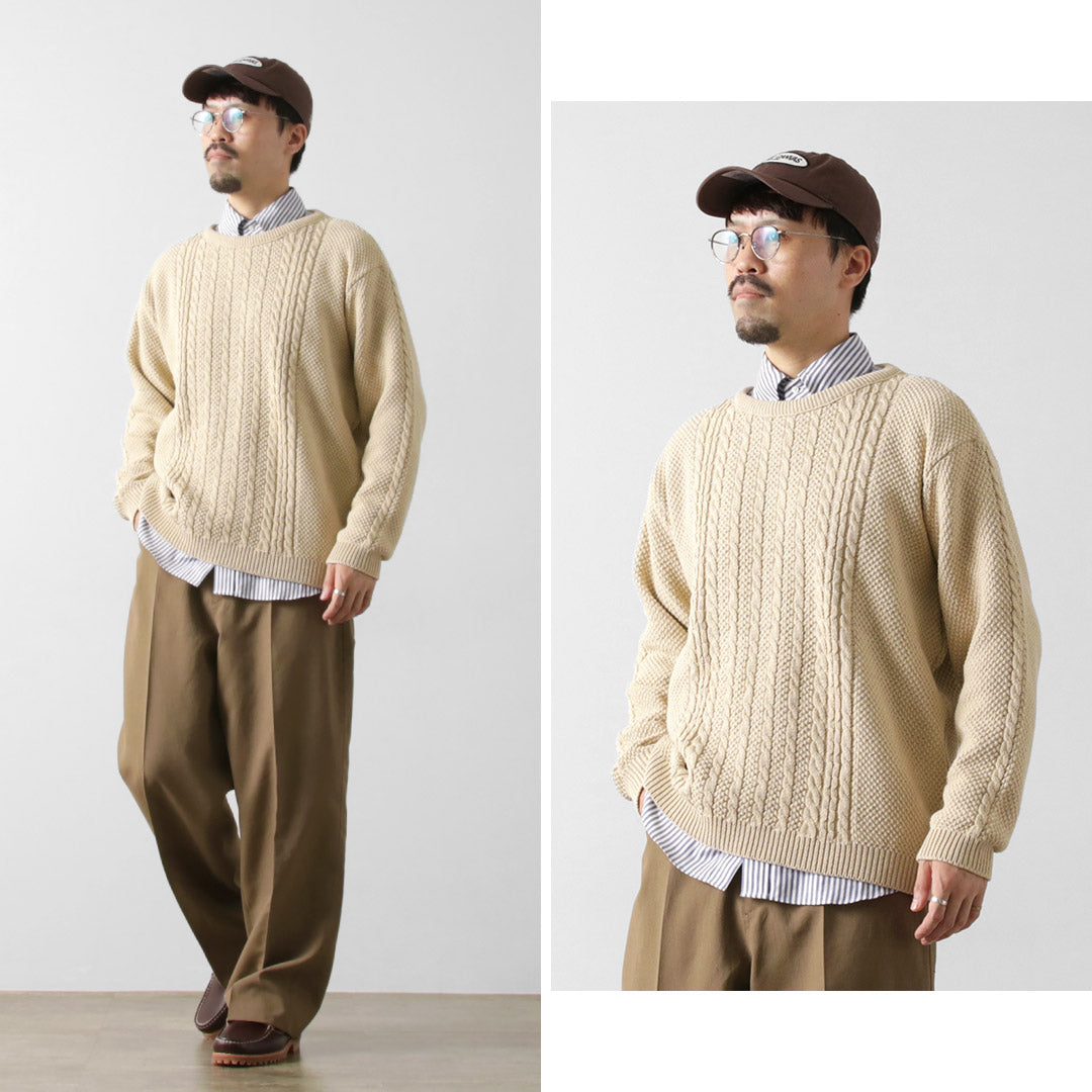 BINGHAMTON KNITTING COMPANY / Pull pêcheur en coton tricoté