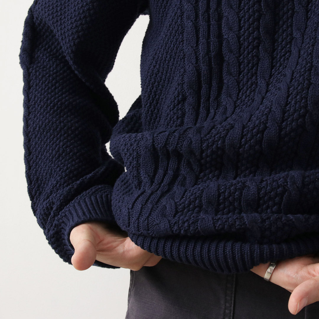 BINGHAMTON KNITTING COMPANY / Pull pêcheur en coton tricoté