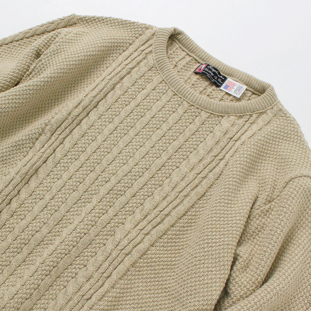 BINGHAMTON KNITTING COMPANY / Pull pêcheur en coton tricoté