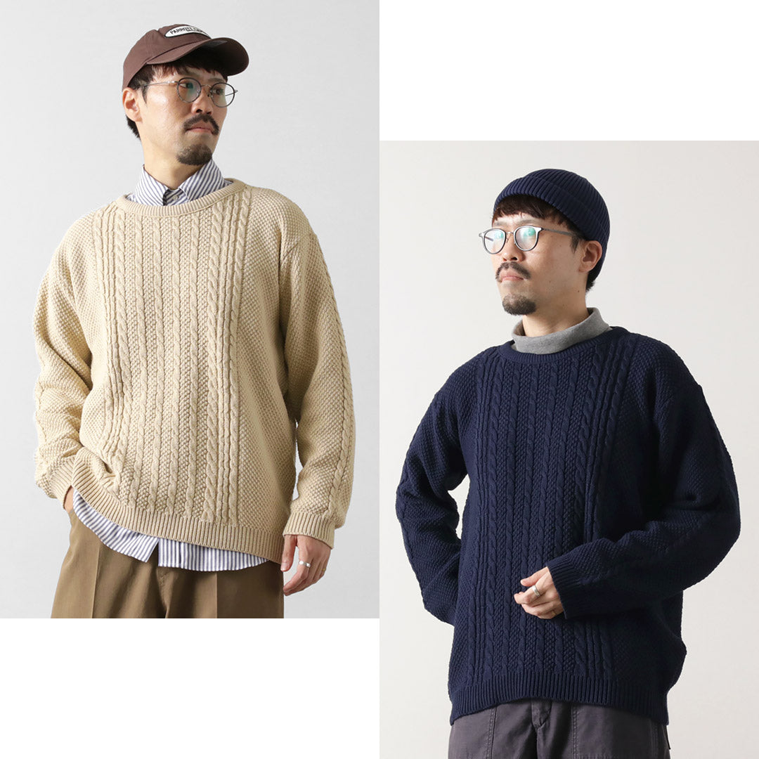 BINGHAMTON KNITTING COMPANY / Pull pêcheur en coton tricoté
