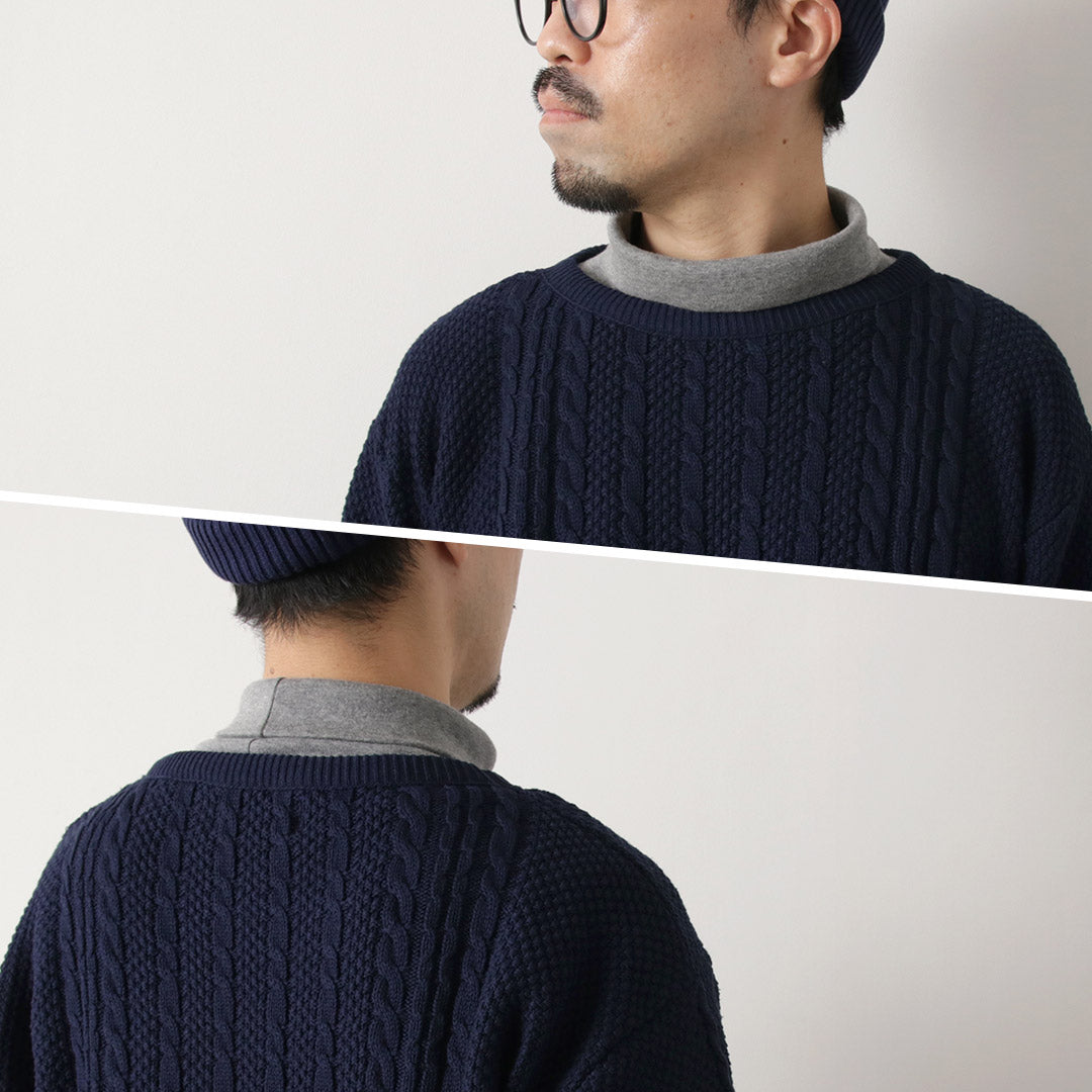 BINGHAMTON KNITTING COMPANY / Pull pêcheur en coton tricoté