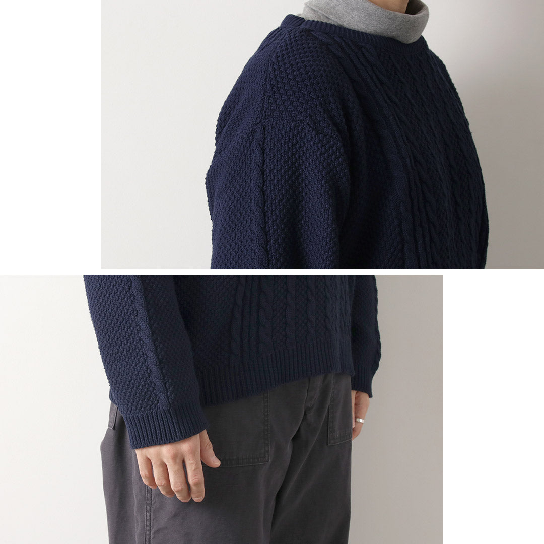 BINGHAMTON KNITTING COMPANY / Pull pêcheur en coton tricoté