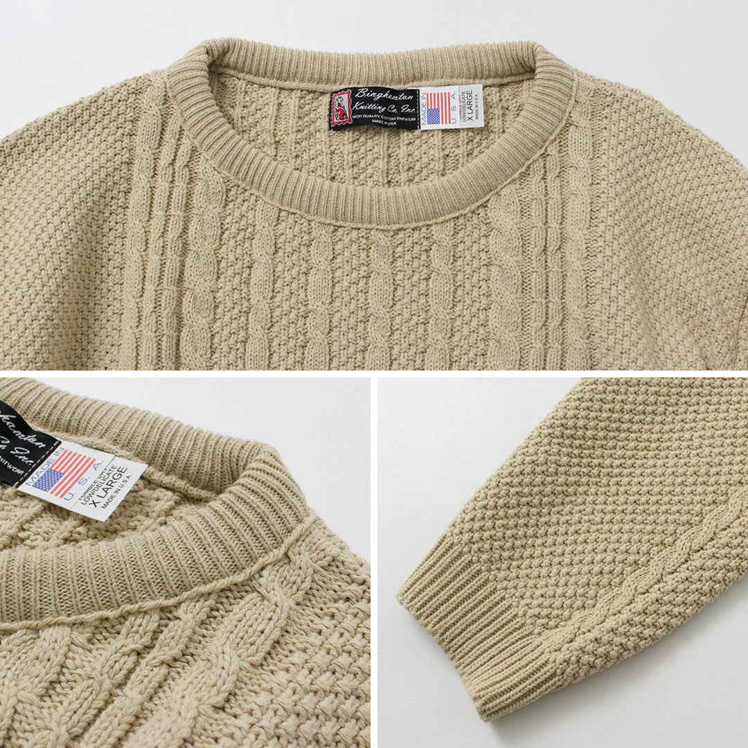 BINGHAMTON KNITTING COMPANY / Pull pêcheur en coton tricoté