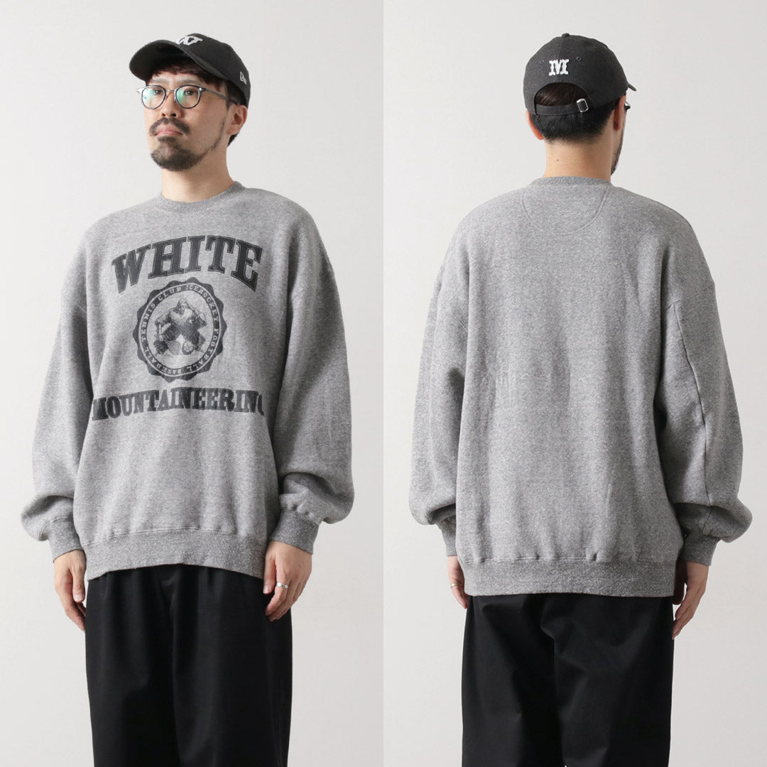 白色登山/學院徽標套頭衫