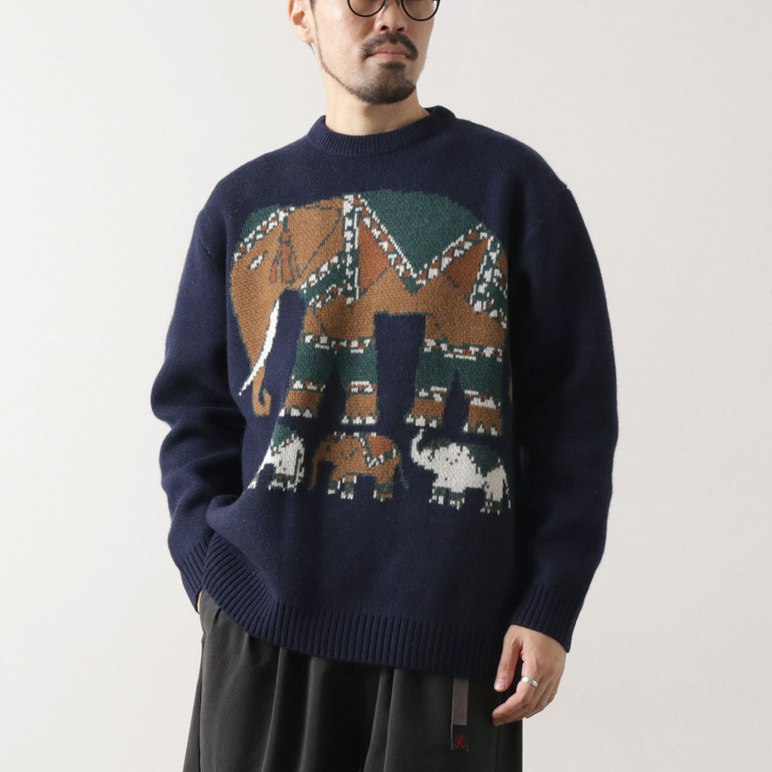 MONTAÑA BLANCO / Jersey de punto con cuello redondo y elefante