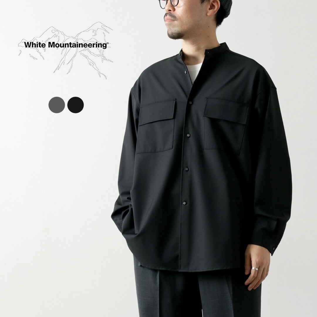 白色登山/弹力带领衬衫