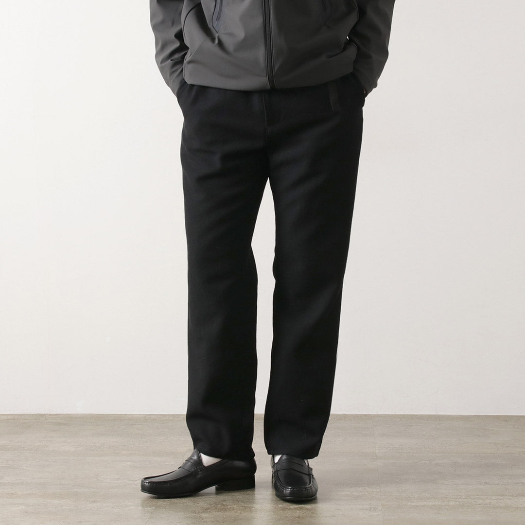 FUJITO / N.O.UN Pantalon Sans Ceinture Laine Serge