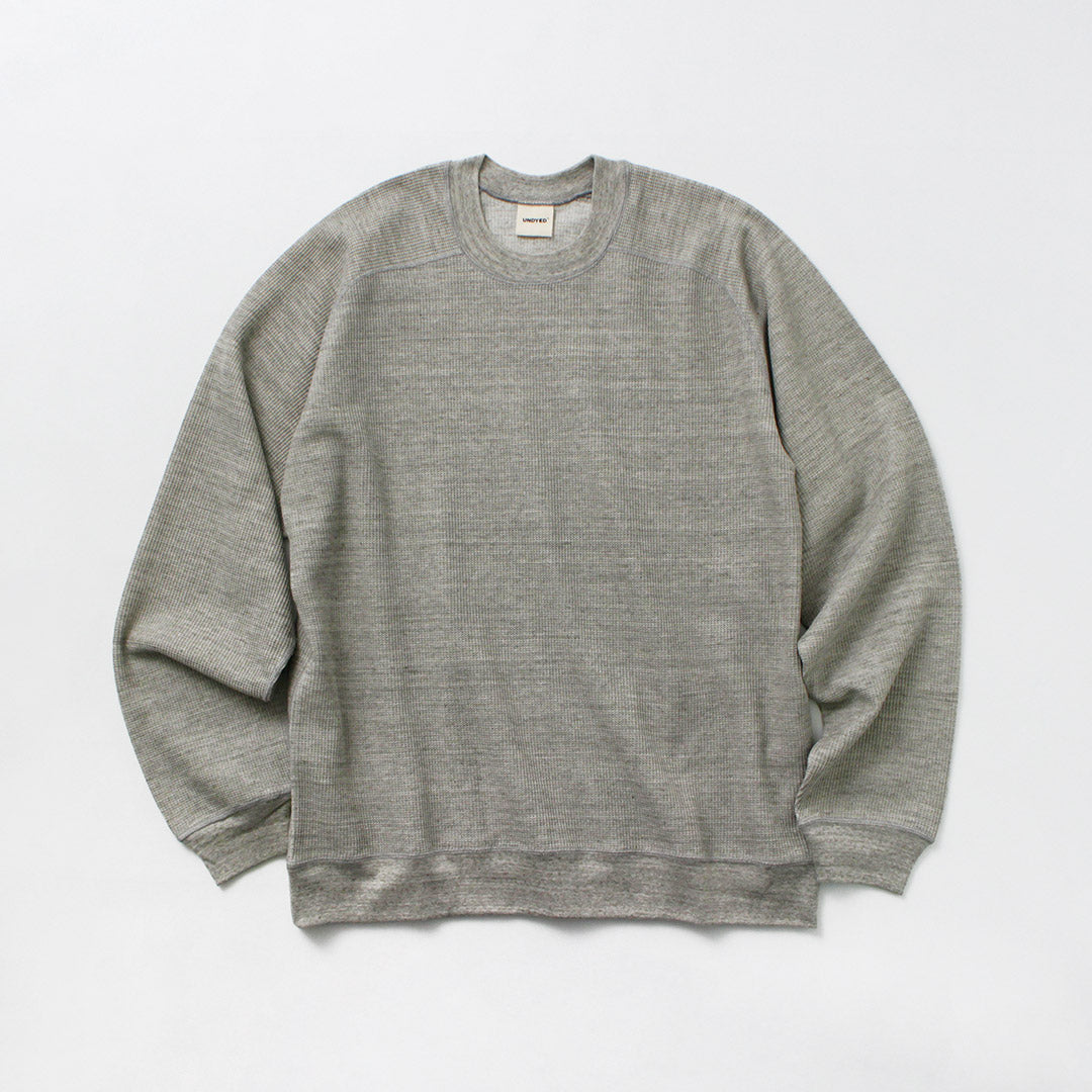 UNDYED / 컬러 오가닉 코튼 와플 긴팔 스웨트셔츠