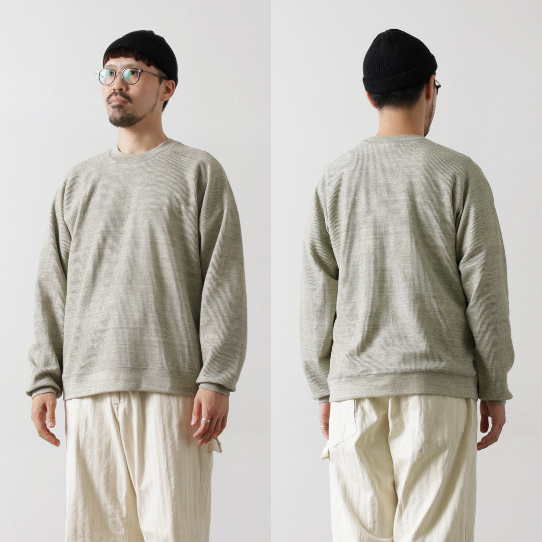 UNDYED / 컬러 오가닉 코튼 와플 긴팔 스웨트셔츠