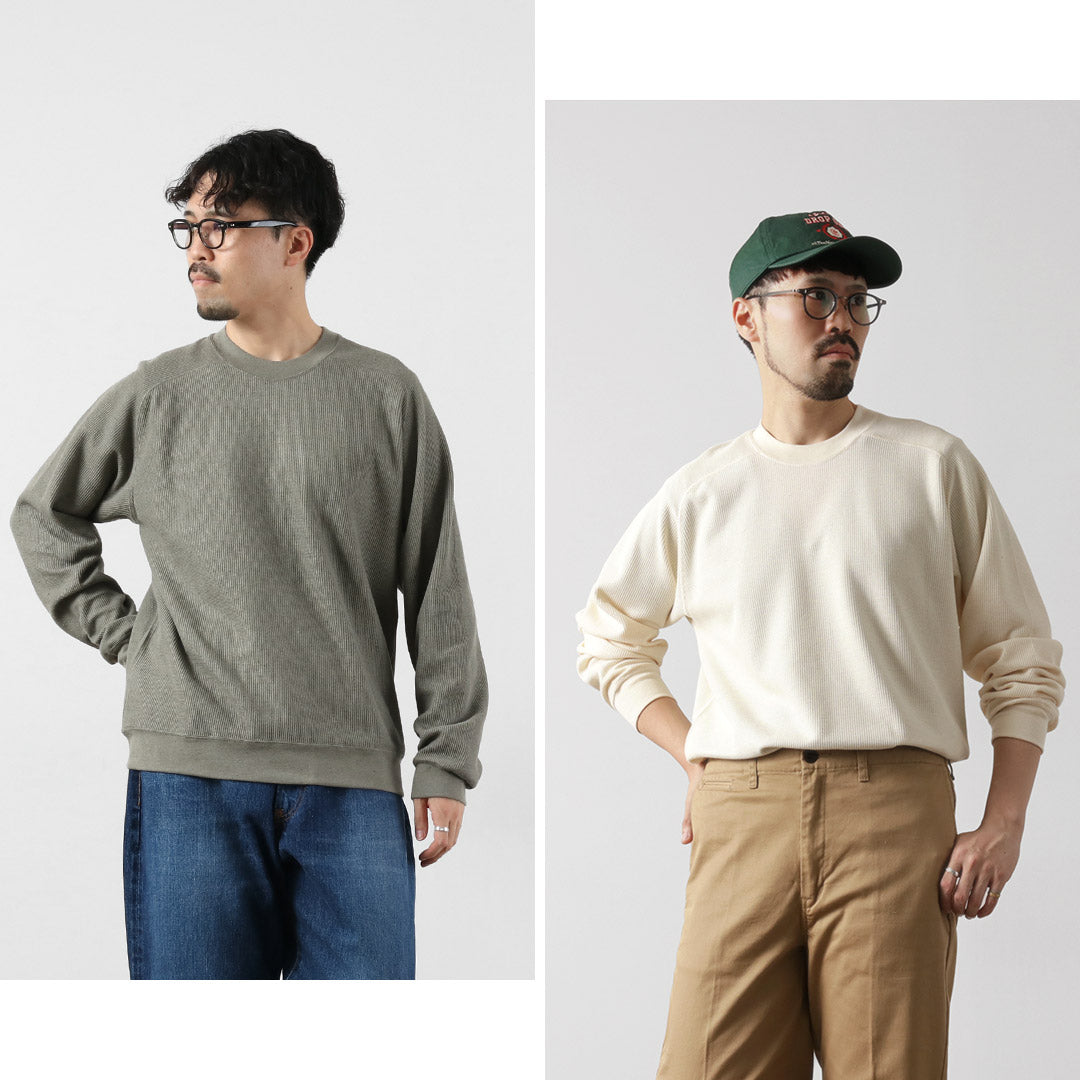 UNDYED / 컬러 오가닉 코튼 와플 긴팔 스웨트셔츠
