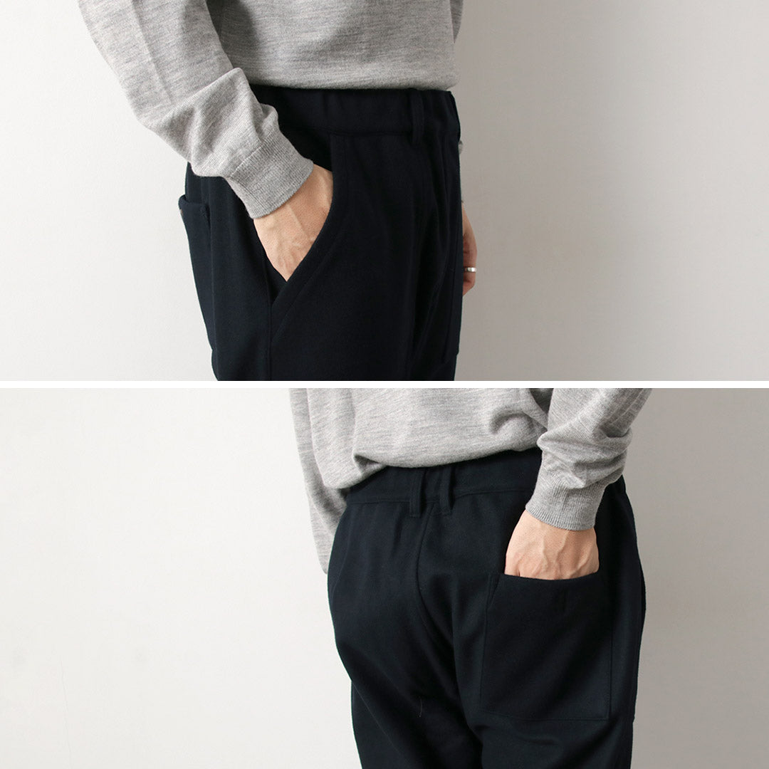 RE HECHO EN TOKIO JAPÓN / Pantalones fáciles de lana Melton Super 140