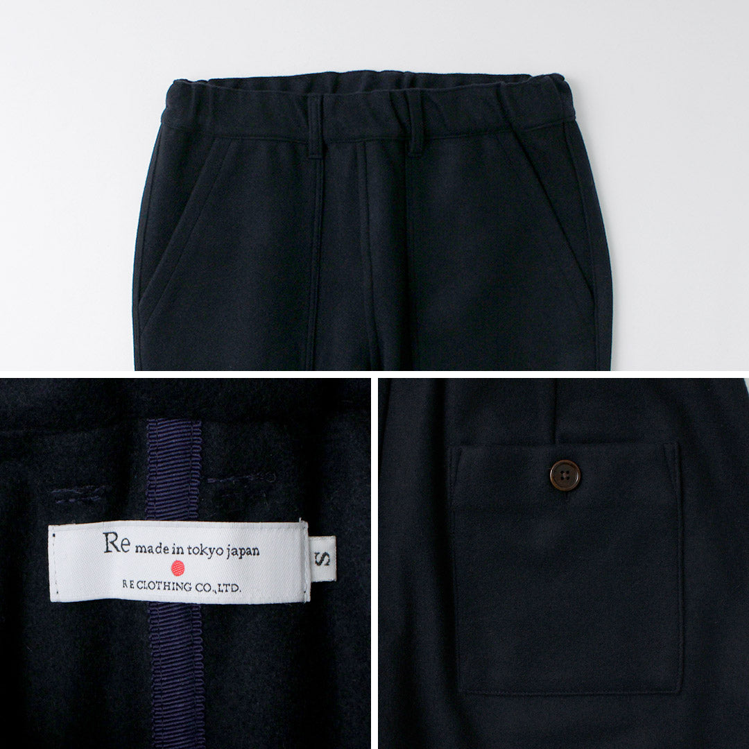 RE HECHO EN TOKIO JAPÓN / Pantalones fáciles de lana Melton Super 140