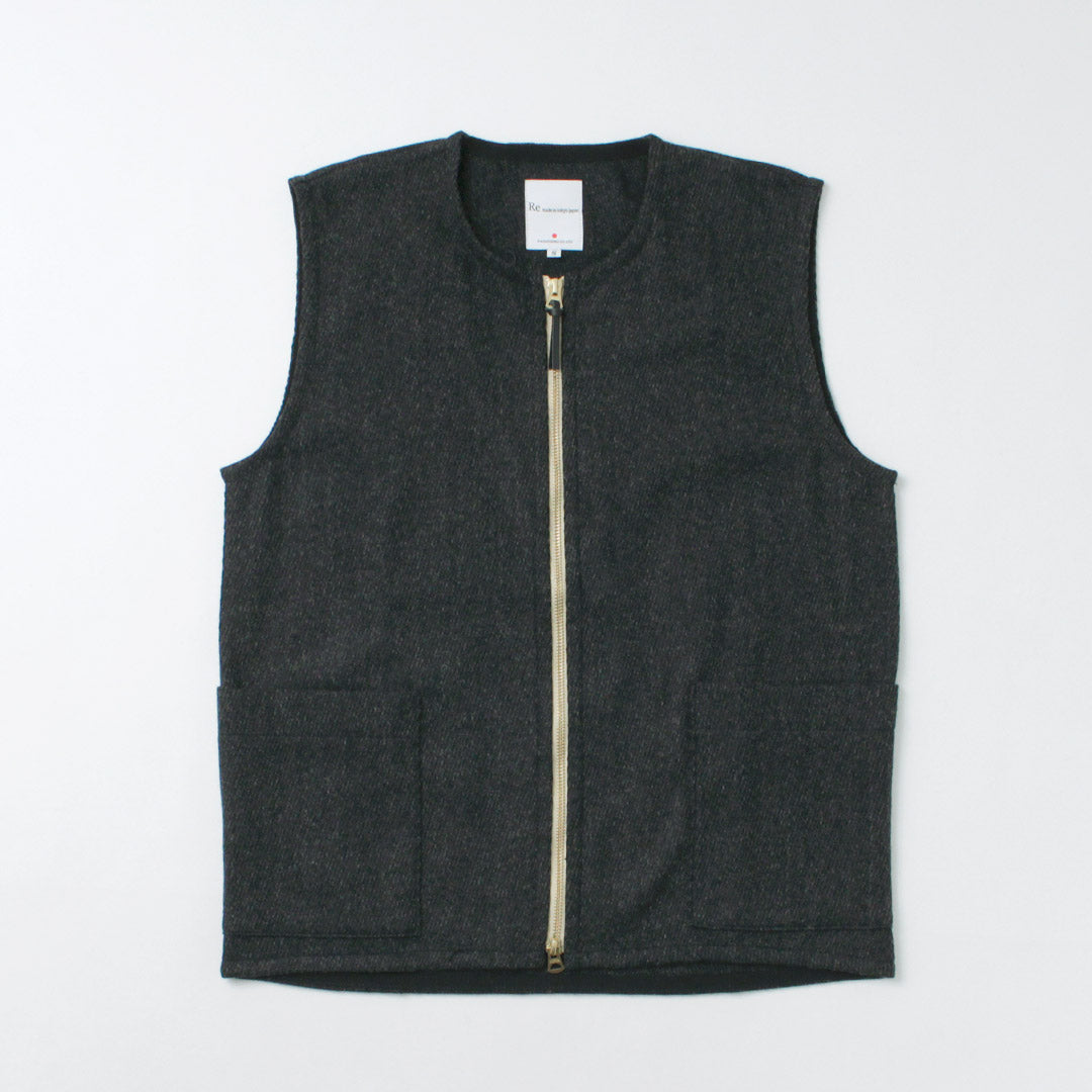 RE MADE IN TOKYO JAPAN / Gilet ras du cou Kersey en laine et cachemire