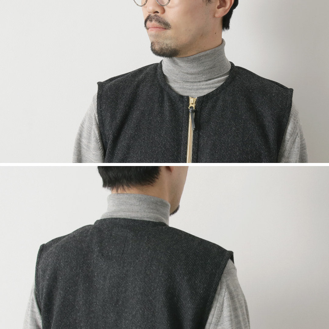 RE MADE IN TOKYO JAPAN / Gilet ras du cou Kersey en laine et cachemire
