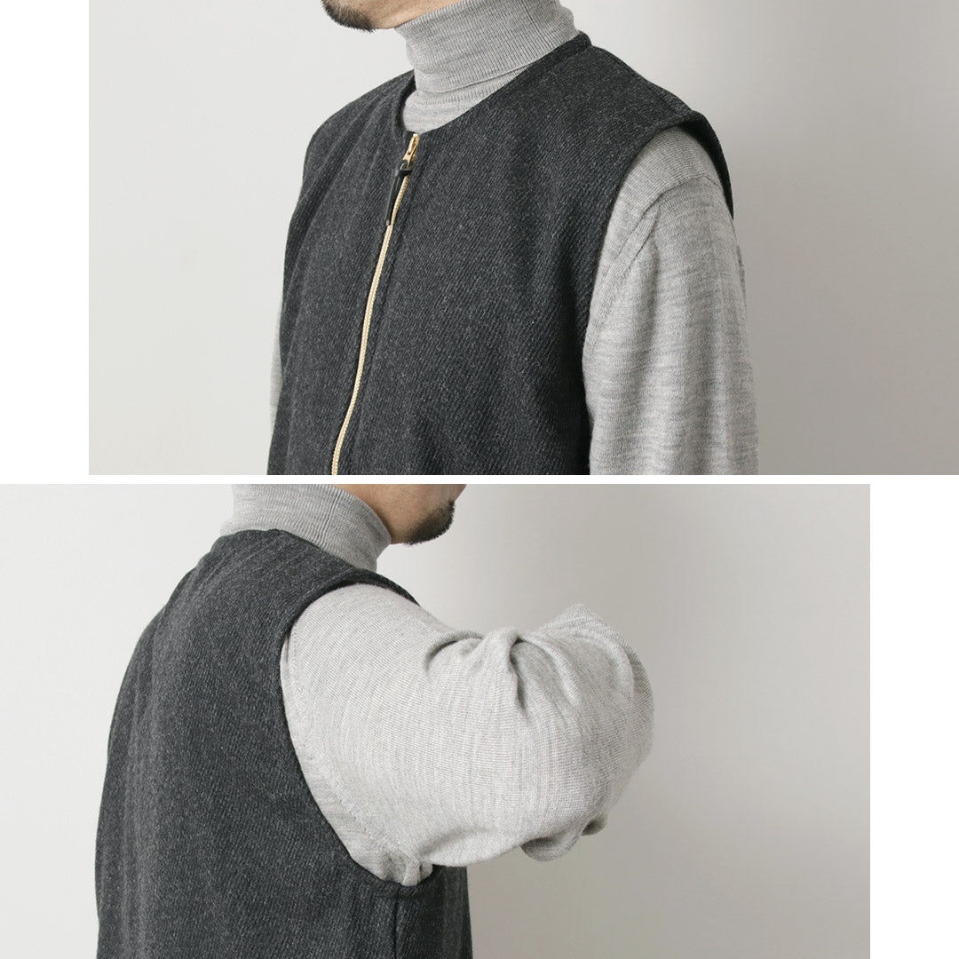 RE MADE IN TOKYO JAPAN / Gilet ras du cou Kersey en laine et cachemire