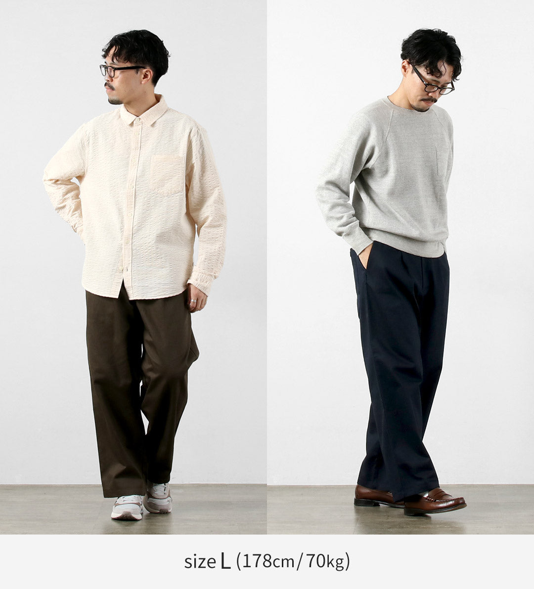 RE MADE IN TOKYO JAPAN / Cotton Hard Twill Tucked Wide Pants