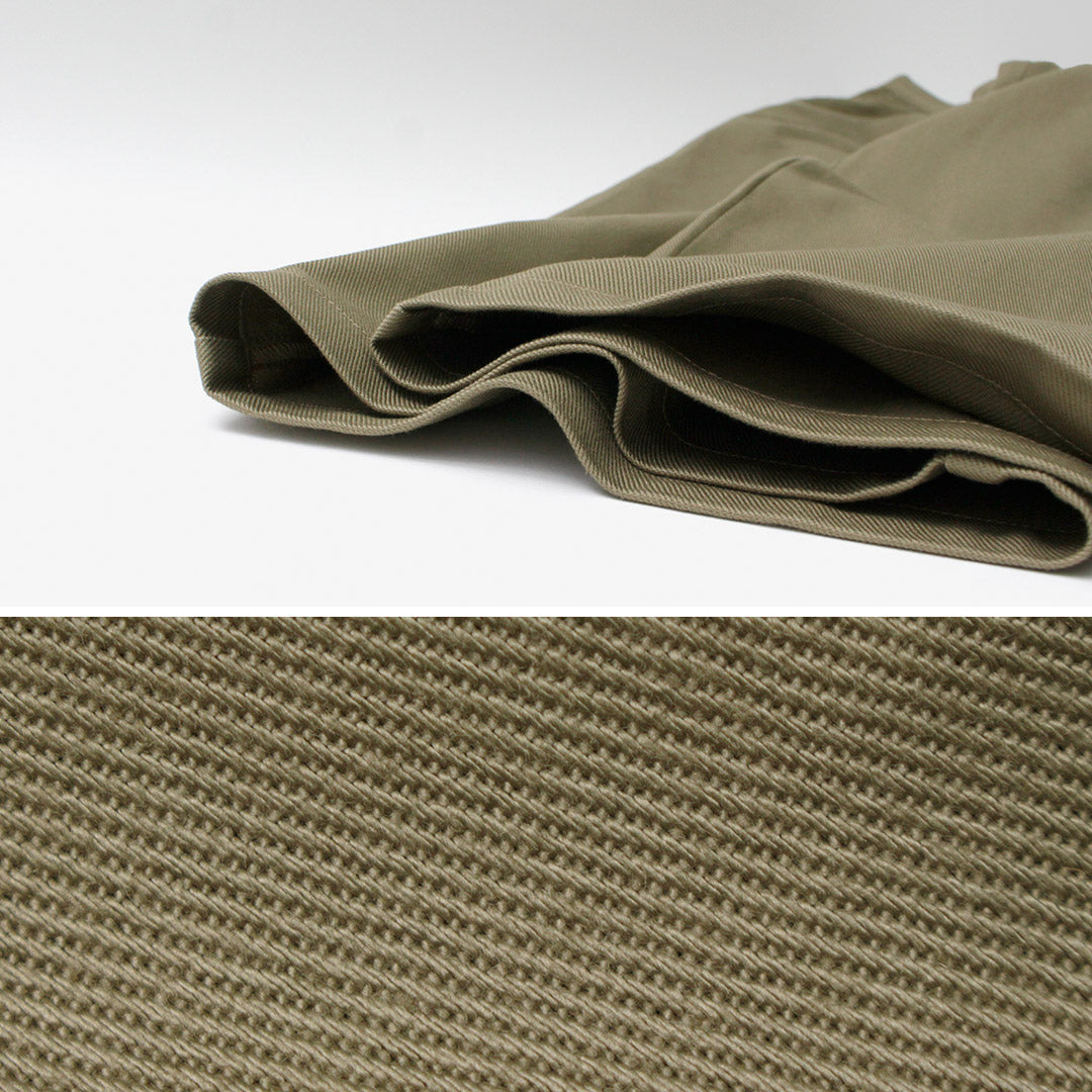 RE MADE IN TOKYO JAPAN / Cotton Hard Twill Tucked Wide Pants