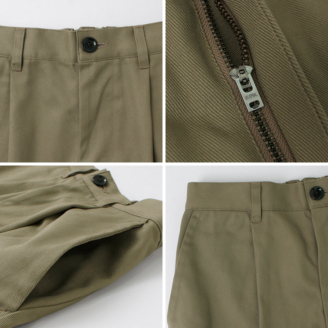 RE MADE IN TOKYO JAPAN / Cotton Hard Twill Tucked Wide Pants