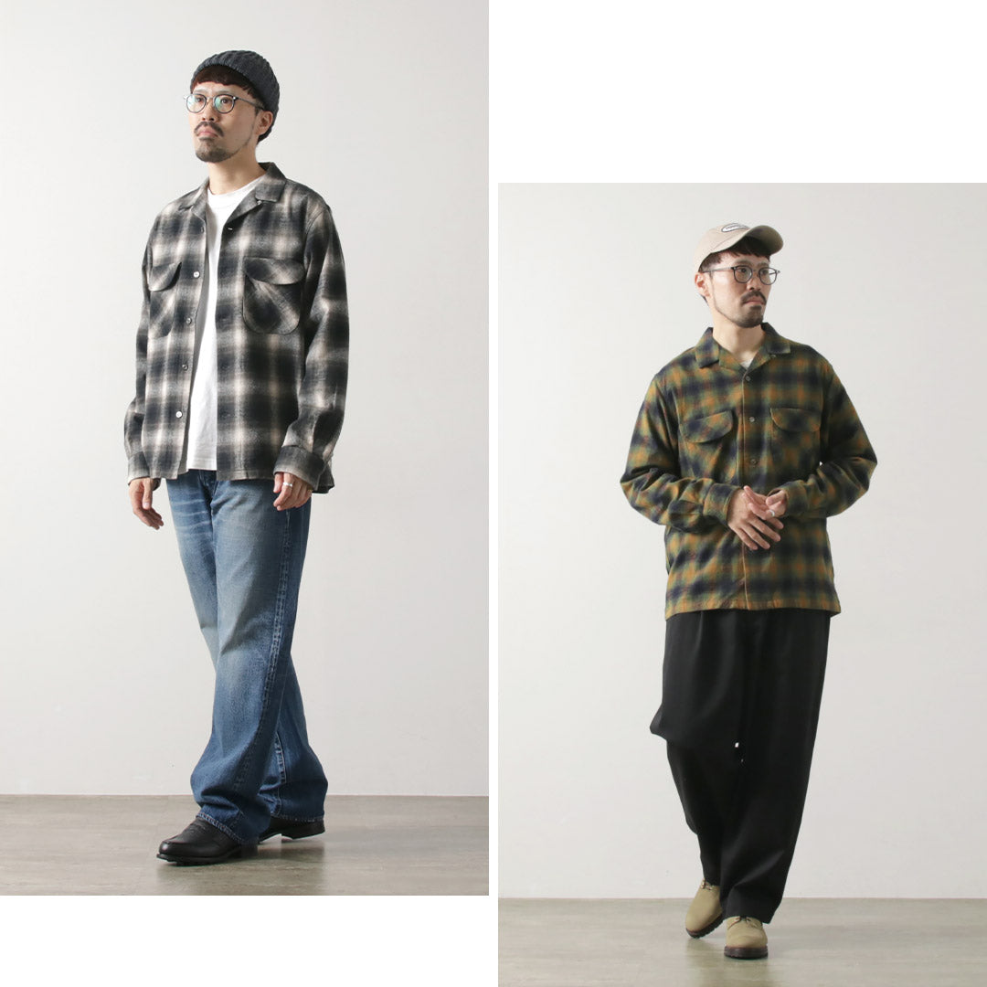 FOB FACTORY / F3505 法蘭絨開領襯衫