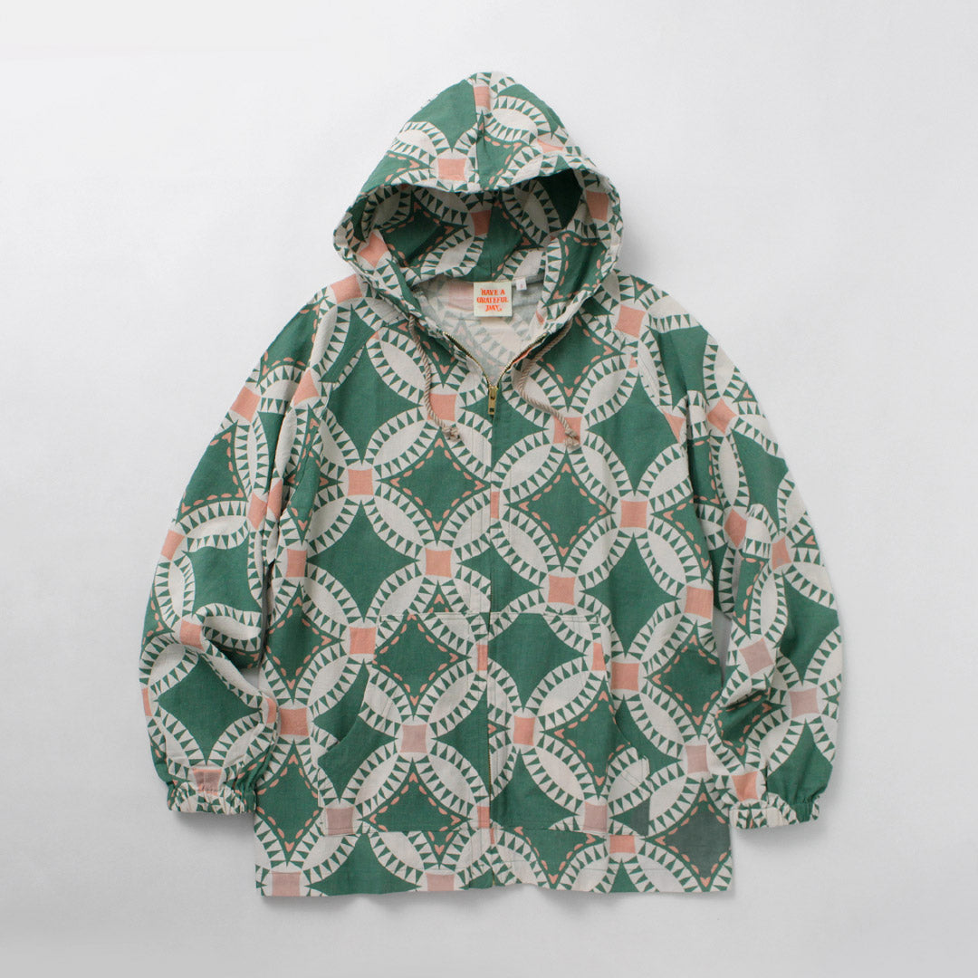 PASSEZ UNE JOURNÉE RECONNAISSANTE / Sweat à capuche de plage imprimé quilt vintage