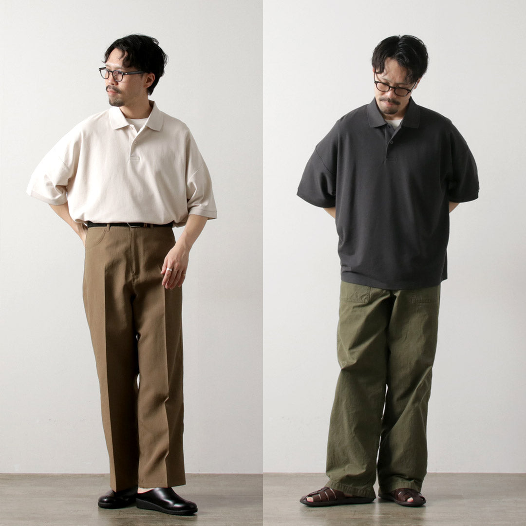 HANDVAERK / 短袖錐形大珠地佈 Polo 衫