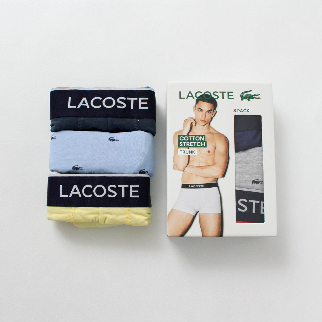 LACOSTE / 小號鱷魚紋 3 件裝平角短褲