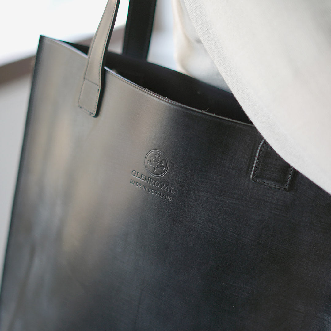 GLENROYAL / Bolso tote de cuero con brida alto
