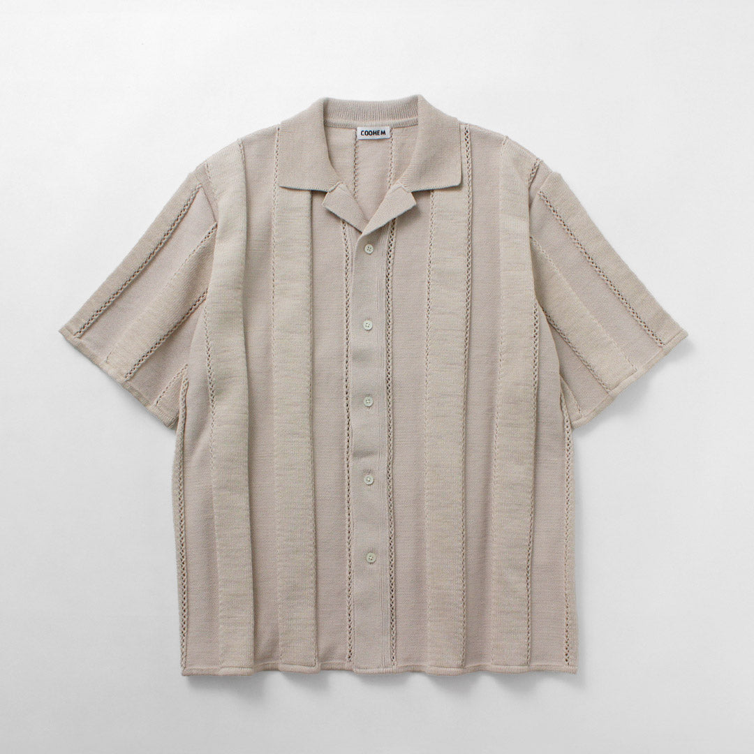 COOHEM / Links Stripe Knit Shirt