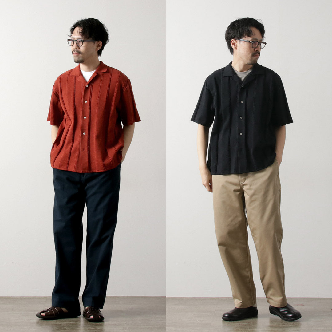 COOHEM / Links Stripe Knit Shirt