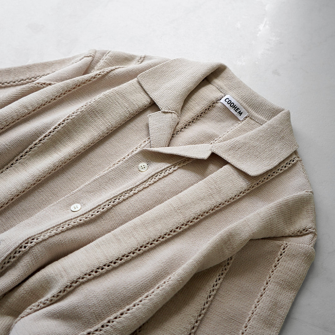 COOHEM / Links Stripe Knit Shirt