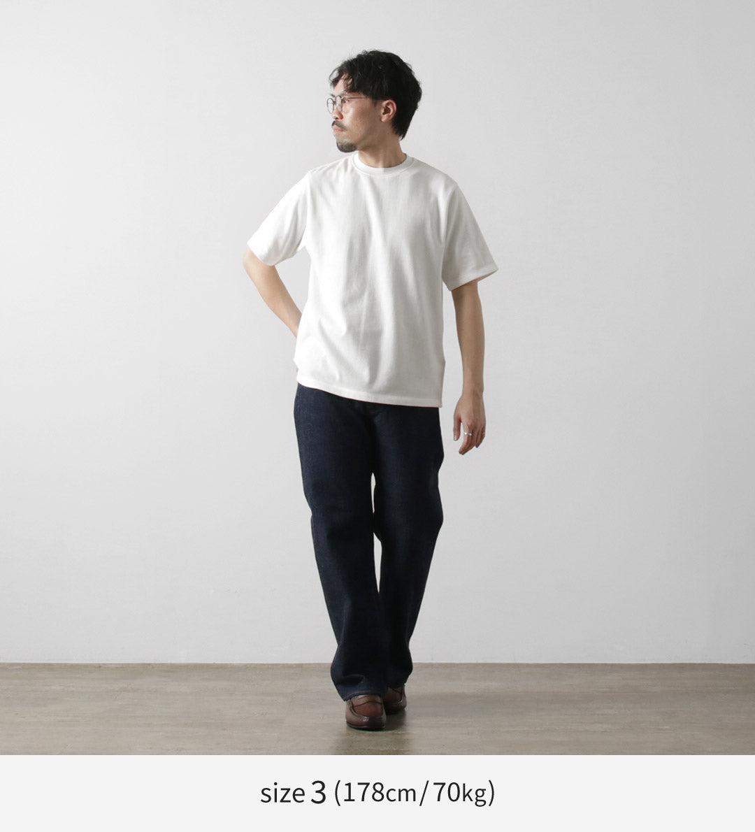 YONETOMI NEW BASIC / 硬質海島棉橫向圓體針織T卹
