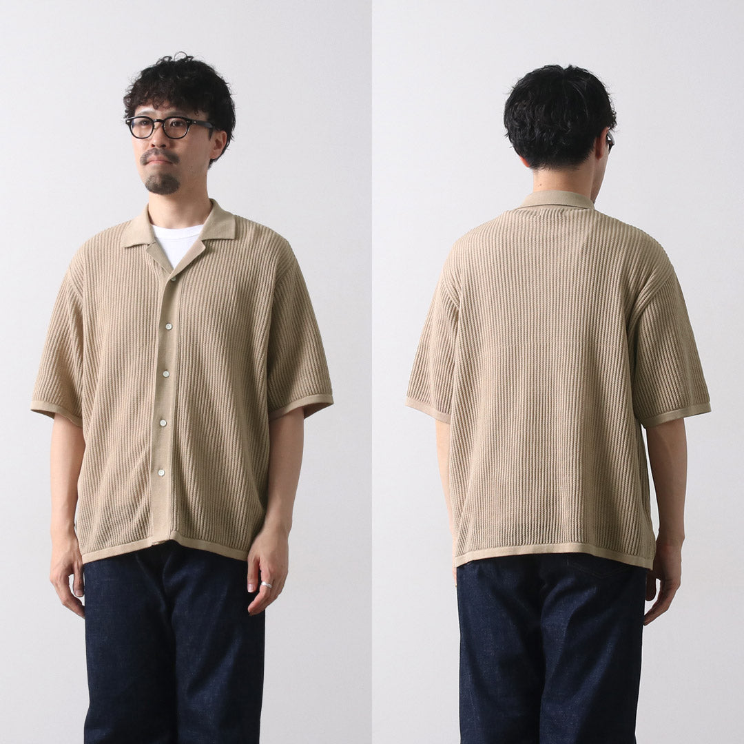 YONETOMI NEW BASIC / 棉質 SUKASHI 針織襯衫